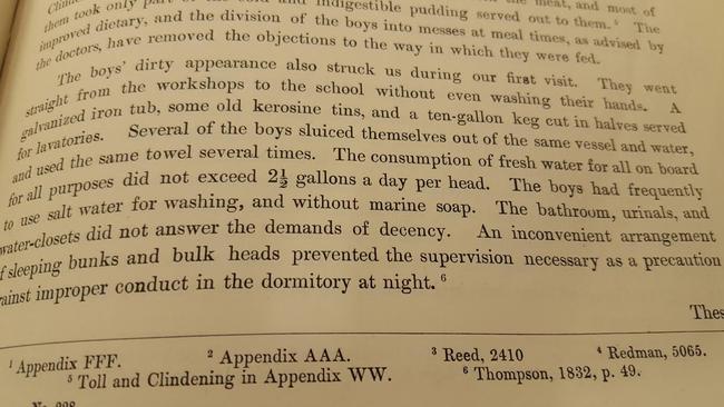An excerpt from the Way Commission report into the Fitzjames. Source: State Library of SA