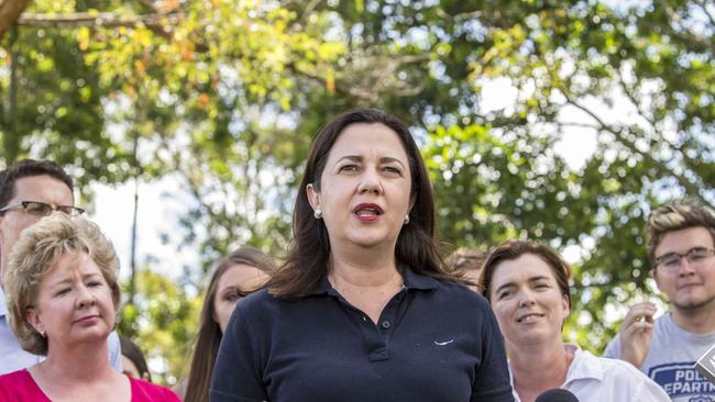 Queensland Premier Annastacia Palaszczuk with supporters Picture: AAP/Glenn Hunt