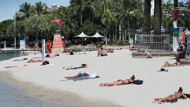 South Bank Parklands is expected to be packed, but police warn to exercise social distancing. Picture: Liam Kidston