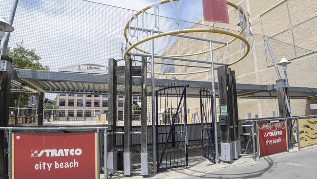 The City Beach volleyball court on the corner of Pirie Street and Frome Street will be sold by the Adelaide City Council. Picture: Roy VanDerVegt