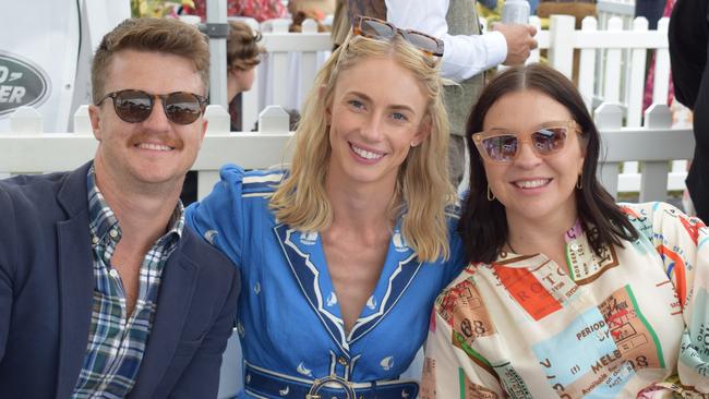 Stue, Holly and Steph at the Rockhampton Jaguar Land Rover Pop-Up Polo on June 3, 2023. Picture: Aden Stokes