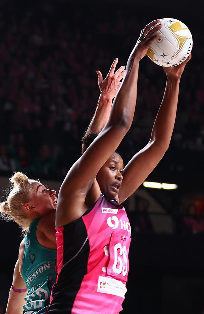 Romelda Aiken-George was named player of the grand final after a leading role for the Thunderbirds. Picture: Getty Images