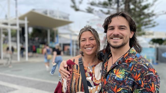 Belen Lisse, left, and Agustin Pagano, right, at the Caloundra Music Festival. Picture: Asa Andersen.