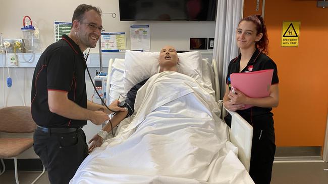 TAFE Cairns nursing students Jake Austin and Jessica Kitchener are nearing completion of their diploma.