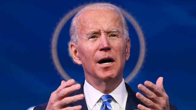 Joe Biden reveals his plans to combat coronavirus on Friday. Picture: AFP