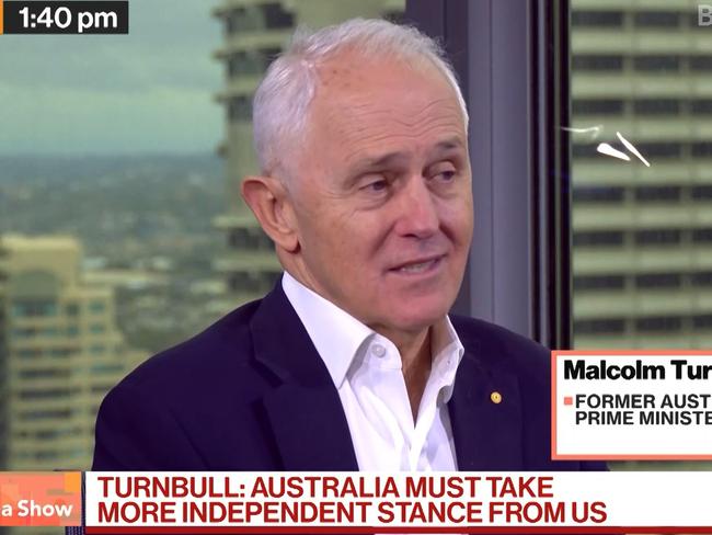 Mr Turnbull during an appearance on Bloomberg's The China Show about the Trump administration's tariffs on trading partners and its impact on relations with China.