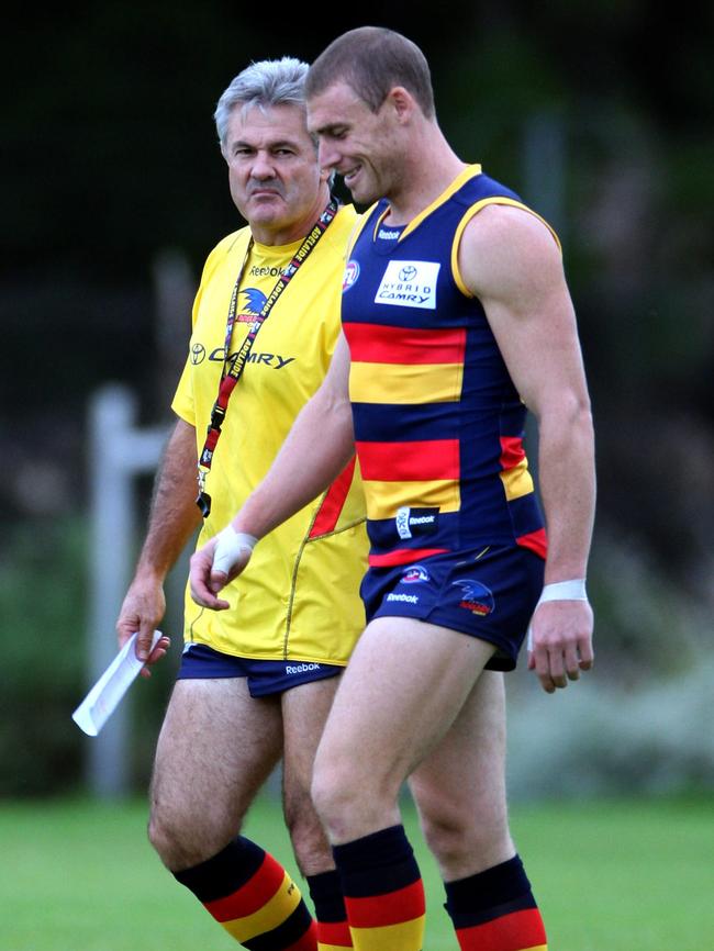 Goodwin with former coach Neil Craig.