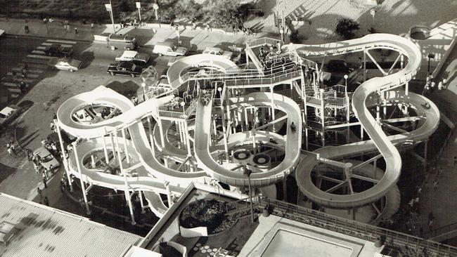 Gold Coast History: Grundy's waterslide at Surfers Paradise. Supplied photo.