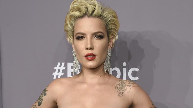 Singer Halsey attends the Fashion Week amfAR Gala in New York. Picture: AP