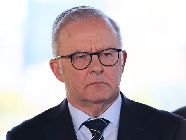 BRISBANE, AUSTRALIA - MAY 28, 2025:  Australian Prime Minister Anthony Albanese during a press conference in Brisbane. Picture: Tertius Pickard