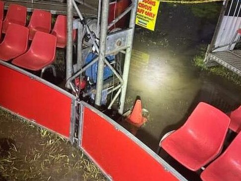 Hudsons Circus big top tent was flooded, forcing organisers to cancel their Sunday shows.