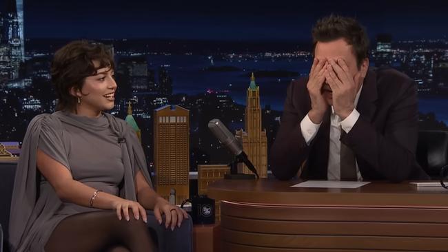 Fallon’s dating history was brought up by guest Isabela Merced. Picture: NBC