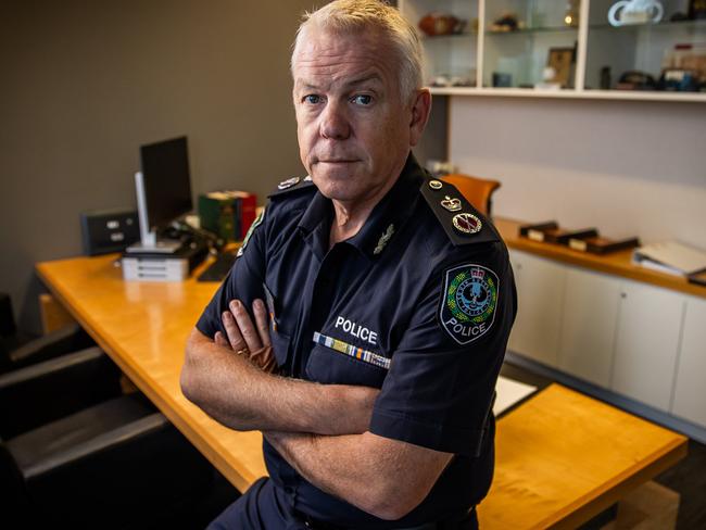 SA Weekend shoot with South Australia Police Commissioner Grant Stevens, on May 15th, 2022, in his Angas Street Office, in Adelaide.Picture: Tom Huntley