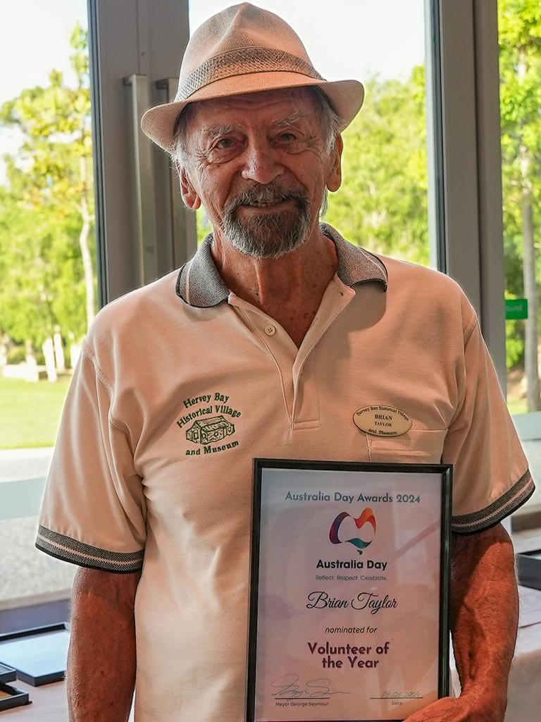 Brian Taylor at the Fraser Coast Australia Day Awards at the Hervey Bay Regional Gallery on January 19, 2024.