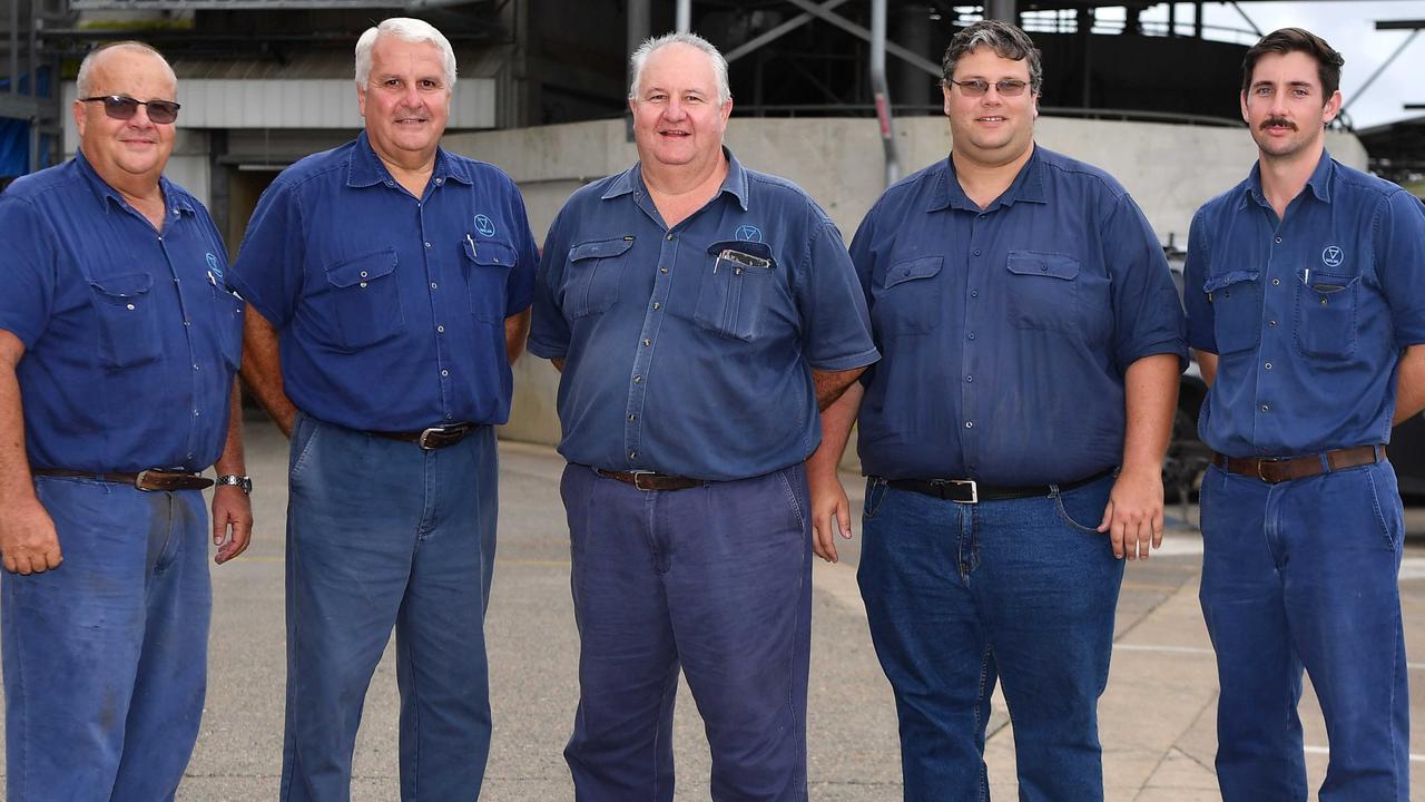 Prime Minster Scott Morrison visits Nolan Meats, Gympie, after devastating floods. Pictured, The Nolan family (left to right) Michael, Terry, Tony, Matt and Ged. Patrick Woods.