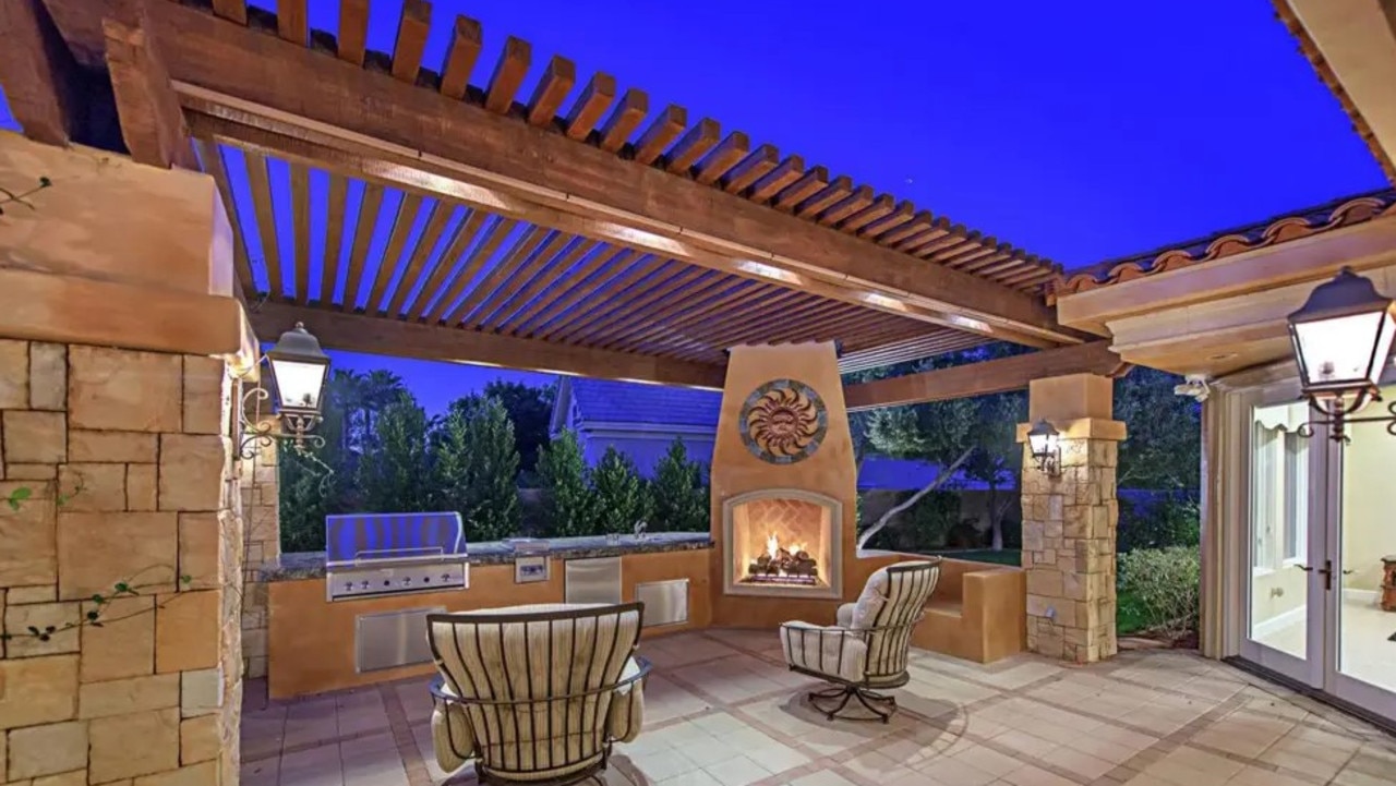 The home has two casitas or houses with loads of outdoor entertainment and lounging spaces.