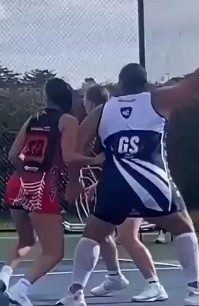 Aranui, who previously played elite men's netball, knocked a smaller opponent to the ground. Picture: Supplied