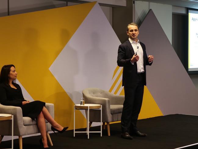 SYDNEY, AUSTRALIA -JULY 28 2020: Commonwealth Bank CEO Matt Comyn hosts a Press Conference on the latest innovations, in Sydney Australia on JULY 28 2020. Photo: NCA/ NewsWire Gaye Gerard