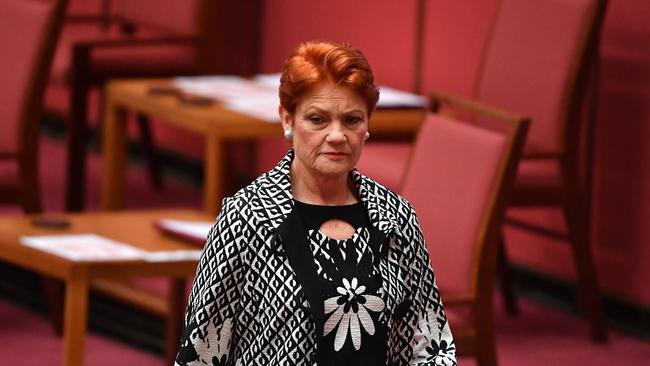 One Nation’s Pauline Hanson. Picture: AAP