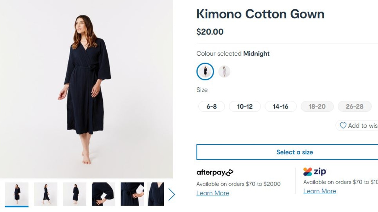 Kmart on sale kimono robe