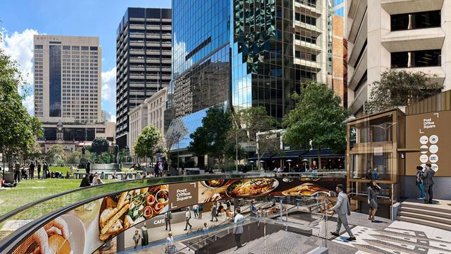 An artist's impression of the redesign of Post Office Square in Brisbane's CBD. Image supplied.