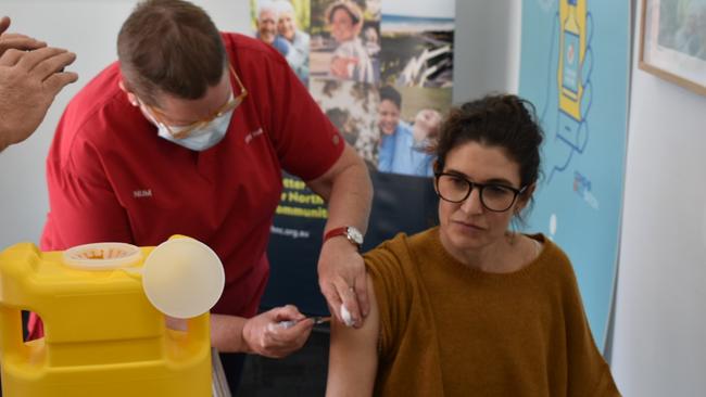 Dr Tonya Coren from First Light Healthcare getting the second dose of the Astra Zeneca vaccine at the Covid Vaccination Clinic in Ballina on Tuesday, June 22, 2021.