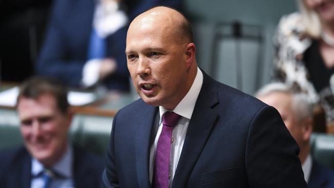 Australian Home Affairs Minister Peter Dutton has assured Mr Turnbull he doesn’t want to challenge the leadership but he hasn’t ruled it out either. Picture: AAP