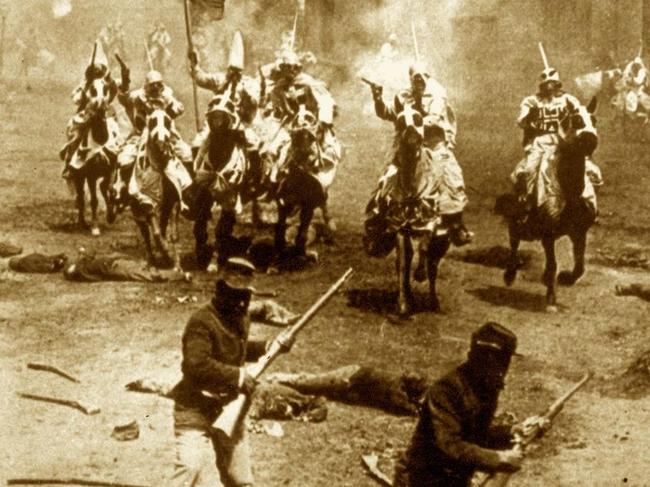 History: A still from the 1915 film Birth of a Nation. Public domain image