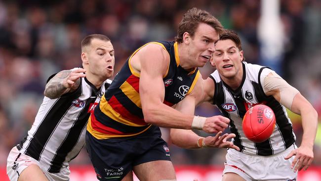 Riley Thilthorpe had to bide his time in the SANFL this year. Picture: Sarah Reed/AFL Photos via Getty Images