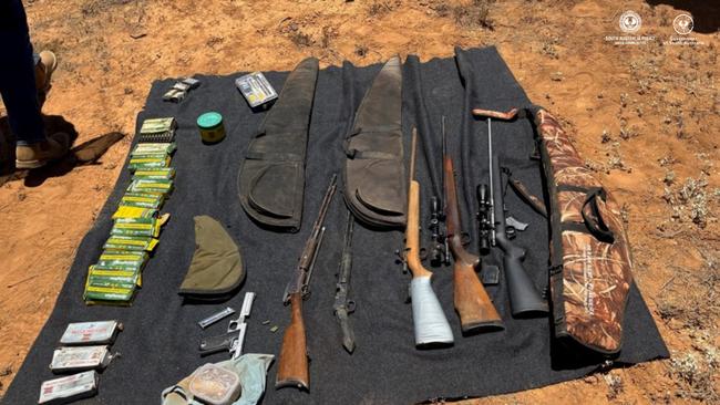 Police attended the man’s property, located north of Quorn, as part of an investigation into the theft of firearms in July 2023. Picture: SA Police