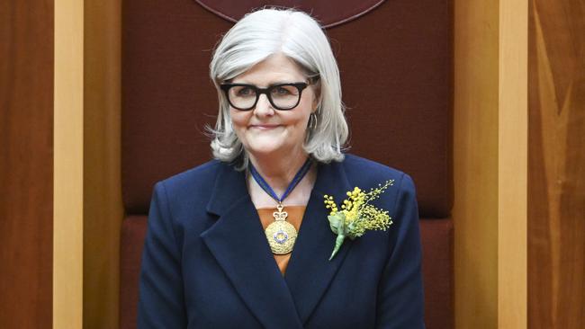 New Governor-General Sam Mostyn is sworn in at Canberra on Monday. Picture: NewsWire / Martin Ollman