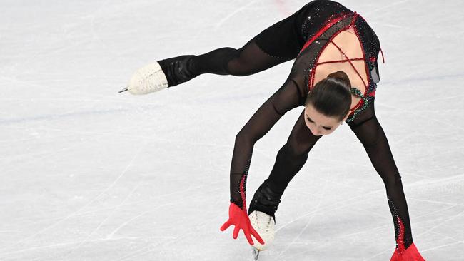 Teen skater Kamila Valieva’s Olympics ended with falls and tears Picture: AFP