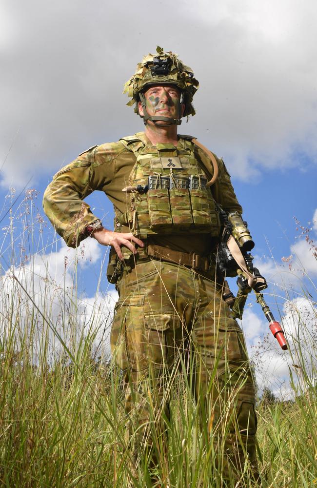 Exercise Silicon Brolga at Townsville Field Training Area at High Range. Commander of the 3rd Brigade, Brigadier Dave McCammon out in the field. Picture: Evan Morgan