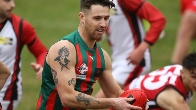 EFL Division 2 2022: The Basin v Knox at Batterham Reserve.Number 13 Jayden Gee for the Basin in action. Picture: Stuart Milligan