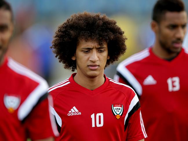 UAE's Omar Abdulrahman (#10) during UAE's training session at No. 2 Sports Ground,Newcastle .Picture Gregg Porteous