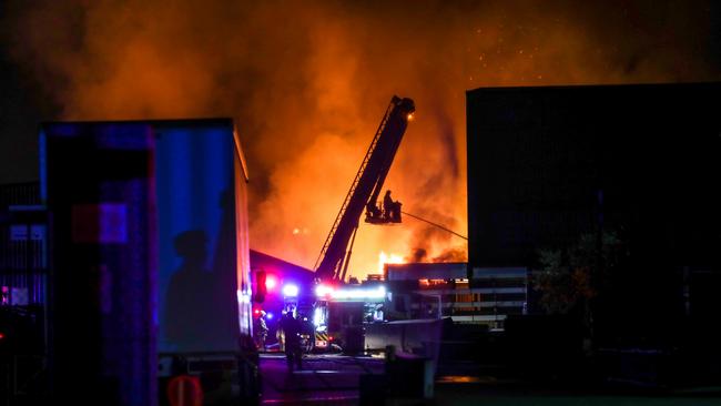 Limited water resources were available to douse the inferno. Picture: Dean Asher