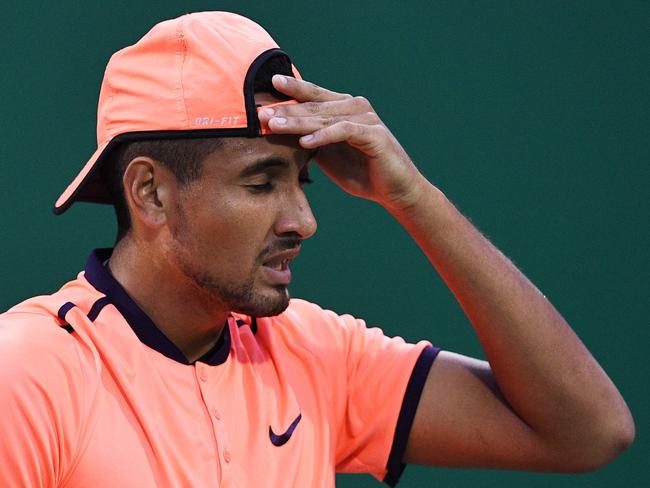 Nick Kyrgios during his controversial match against Mischa Zverev.