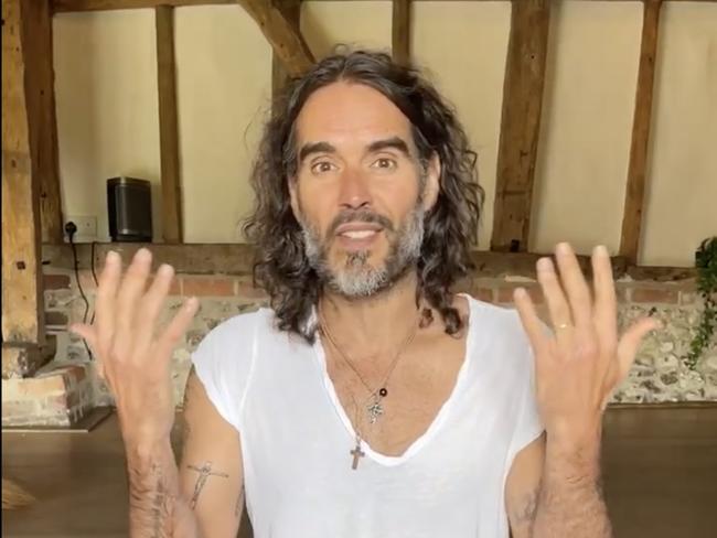 Comedian Russell Brand said he baptised himself as a way of leaving the past behind. Picture: Twitter/X