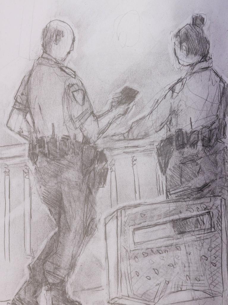 Artist Anthony Lister sketched regularly during his lengthy rape trial. Picture: Justin Lloyd.