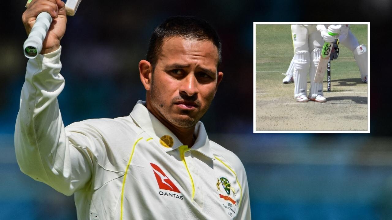 Usman Khawaja was helpless. Photo: Asif Hasan, AFP and Fox Sports.