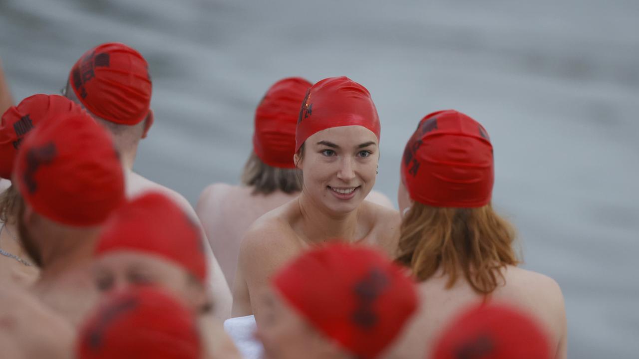 Dark Mofo Nude Solstice Swim 2024 at Long Beach Sandy Bay. Picture: Nikki Davis-Jones