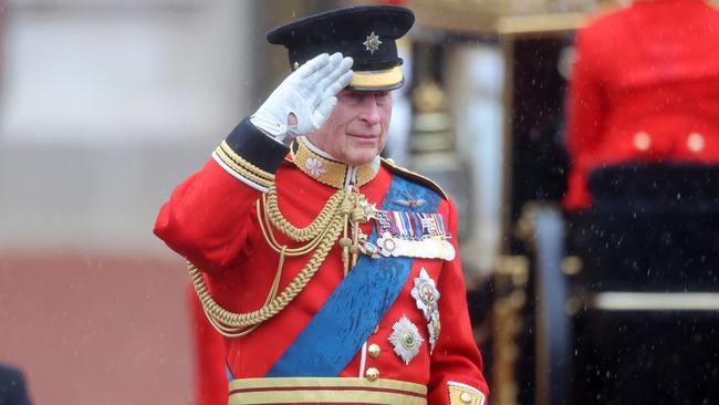 King Charles III during Trooping the Colour at Buckingham Palace. Picture: Getty Images.