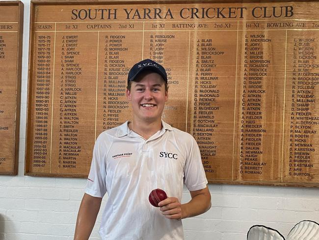 William Fraser-Smith with the ball he used to run through Parkville District.