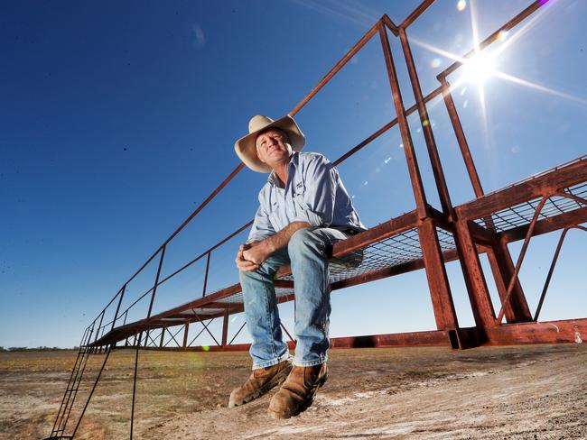 Grazier Frank Deshon on his drought-ravaged family property near Dirranbandi. Picture: Nigel Hallett