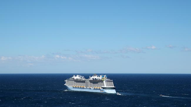 Spectrum of the Seas cruise ship departs Sydney Harbour.