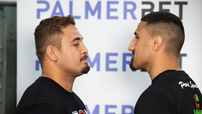 Justis Huni (right) will take on Kiki Leutele in Brisbane on November 4, which is likely to be his last domestic fight before he faces international opponents.