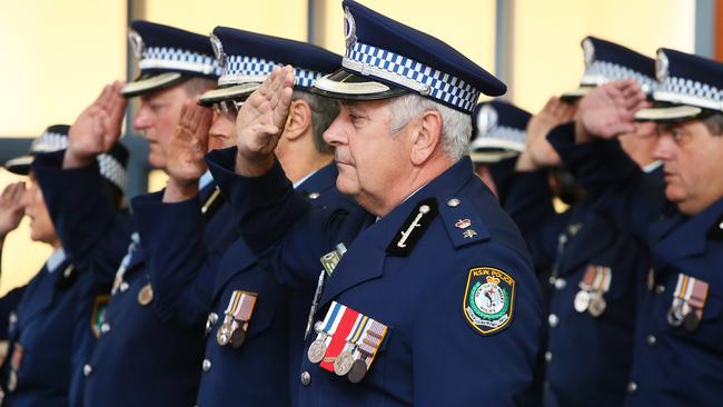 Superintendent David Swilks during the National Police Remembrance Day service 2016 at St James Anglican Church, Wyong. Picture: Peter Clark