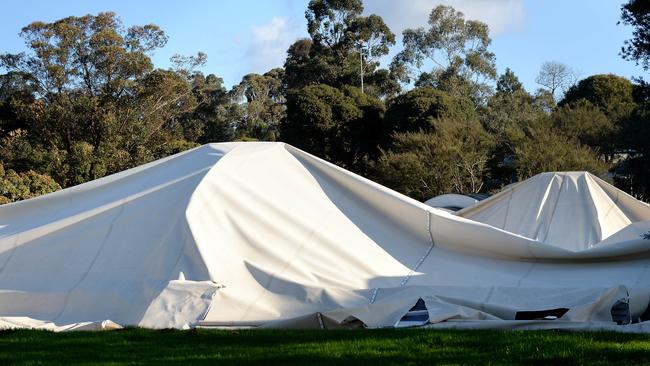 The dome roof after the damage. Picture: Steve Tanner