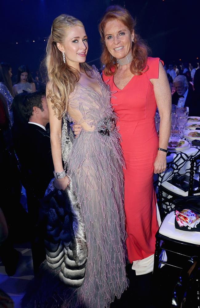 Paris Hilton and Sarah Ferguson attend amfAR’s 2015 Cinema Against AIDS Gala. Picture: Getty