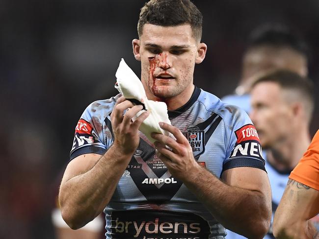 Nathan Cleary was forced from the field.